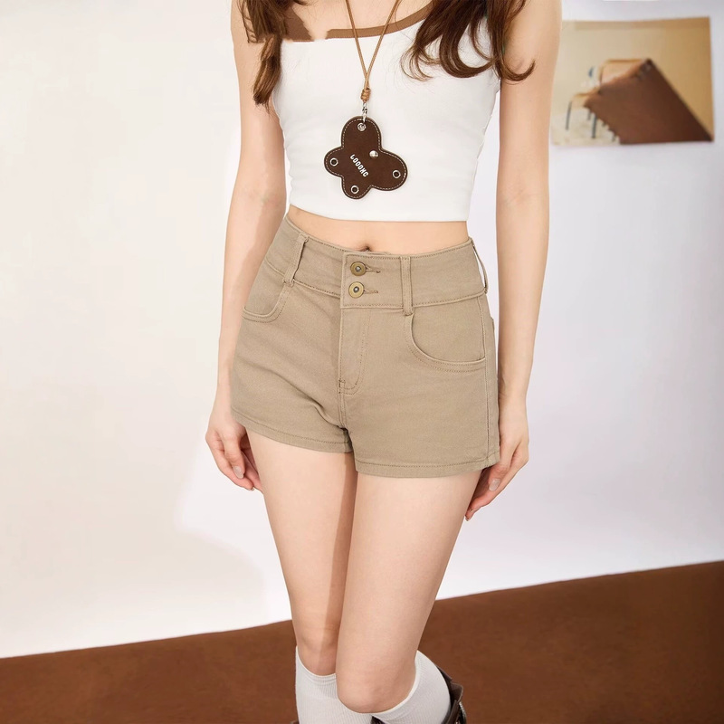 In-Stock High-Waisted Denim Shorts for Women, Early Spring 2026 New Versatile Slim-Fit Hot Pants with Pockets In-Stock High-Waisted Denim Shorts for Women, Early Spring 2026 New Versatile Slim-Fit Hot Pants with Pockets