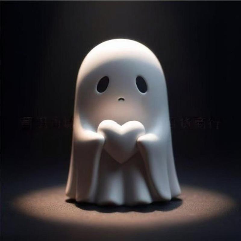跨境爆款Middle finger Cute Ghost万圣节装饰中指幽灵树脂桌面|undefined