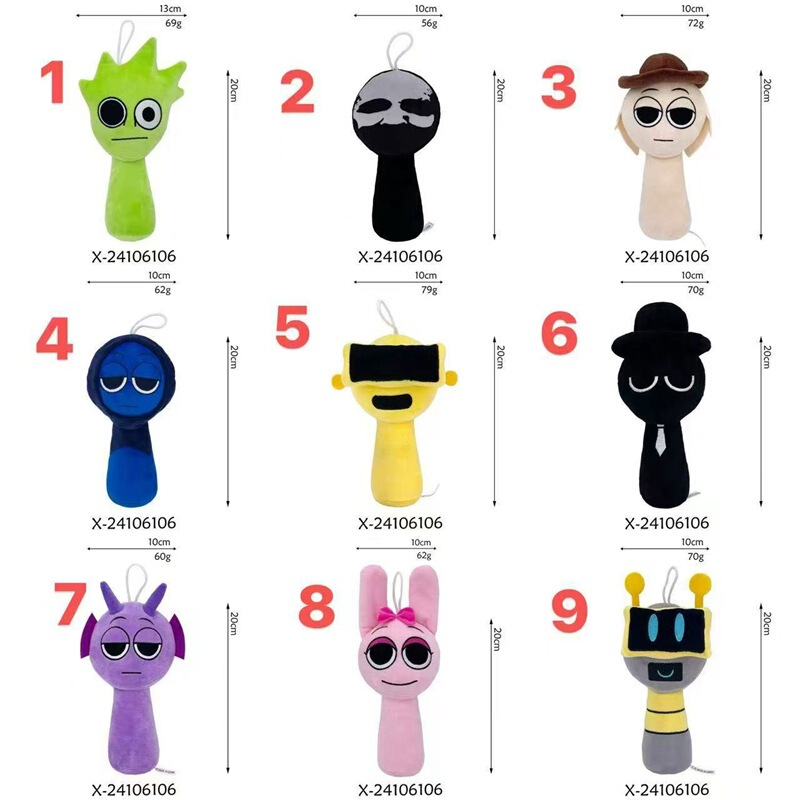 Cross-Border New Product Rhythm Box Music Game Peripheral Plush Doll Incredibox Doll Rag Doll Gift Cross-Border New Product Rhythm Box Music Game Peripheral Plush Doll Incredibox Doll Rag Doll Gift