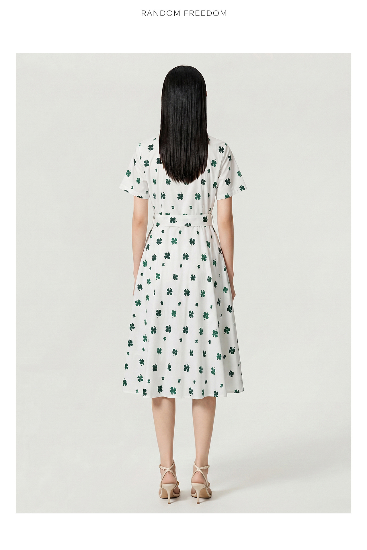 Đầm maxi nữ thắt eo in họa tiết hoa, tay ngắn cổ bẻ, chất cotton thoáng mát — màu trắng chi tiết 15