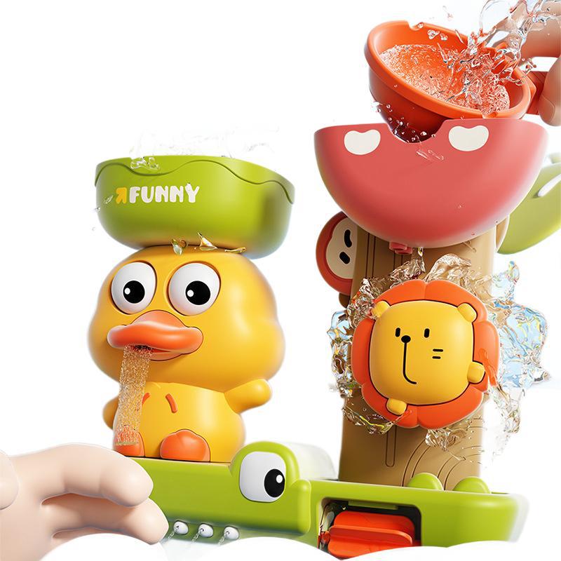 Juguetes de agua para niños y bebés transfronterizos, ventosas, giratorio, ducha de baño, juguetes de baño para bebés masculinos y femeninos, camión de agua de pato amarillo