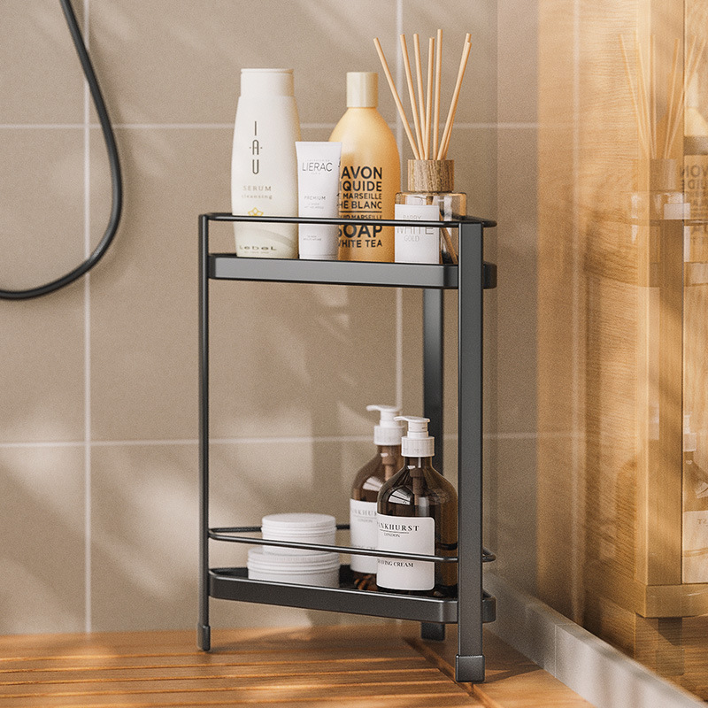 Cross-Border Bathroom Triangle Storage Rack Shower Gel Shampoo Corner Rack Double-Layer Bathroom Storage Rack Storage Corner Rack