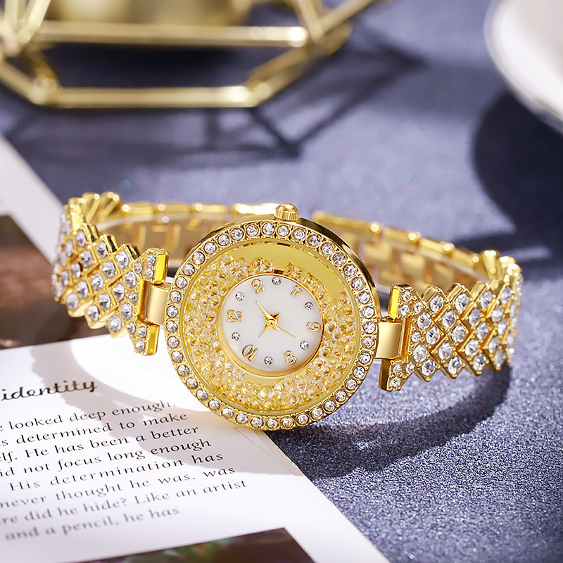 Modna ura s kroglico iz živega peska in nosorogom, ura z diamantno jekleno zapestnico z diamantno jekleno zapestnico in digitalno številčnico z zvezdico_voghion.com