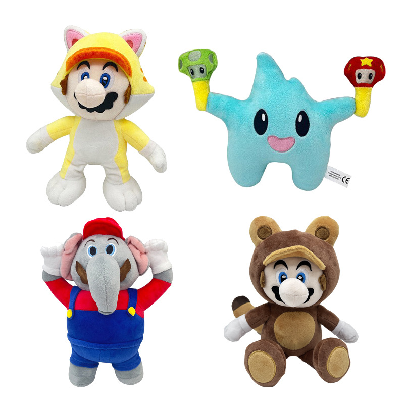 跨境新品cat mario plush  猫形态马里奥 毛绒玩具公仔 玩偶