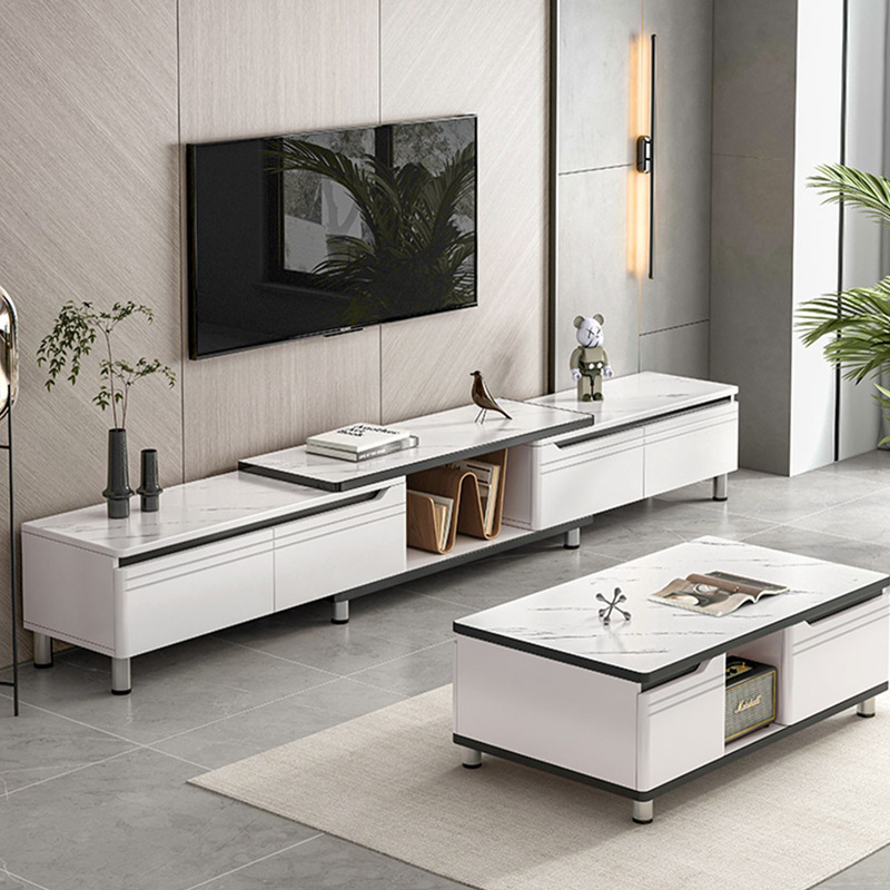 TV gabinete mesa de café combinación simple moderno pequeño apartamento TV gabinete hogar sala de estar Fondo Nórdico pared