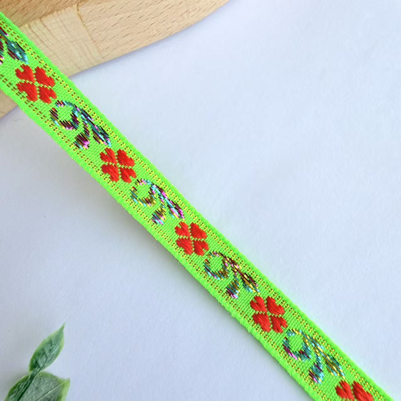 Cinta Jacquard de Estilo Étnico de 1 cm, Nylon, Decorativa, para Ropa y Manualidades image 8
