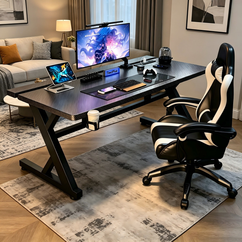 Computer Desk Desktop Gaming Competition E-Sports Table with Mechanical Arm Carbon Fiber Home Bedroom Study Office Desk Computer Desk Desktop Gaming Competition E-Sports Table with Mechanical Arm Carbon Fiber Home Bedroom Study Office Desk