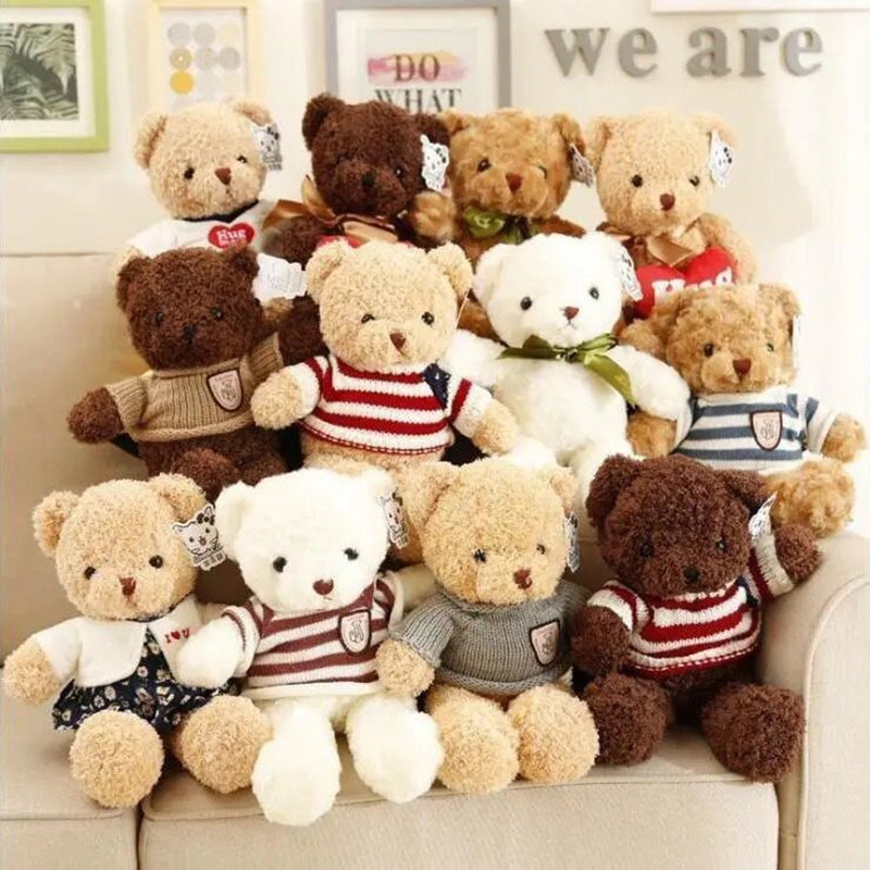 Cute teddy bear plush toy bear doll doll grabber doll children's doll birthday gift wholesale
