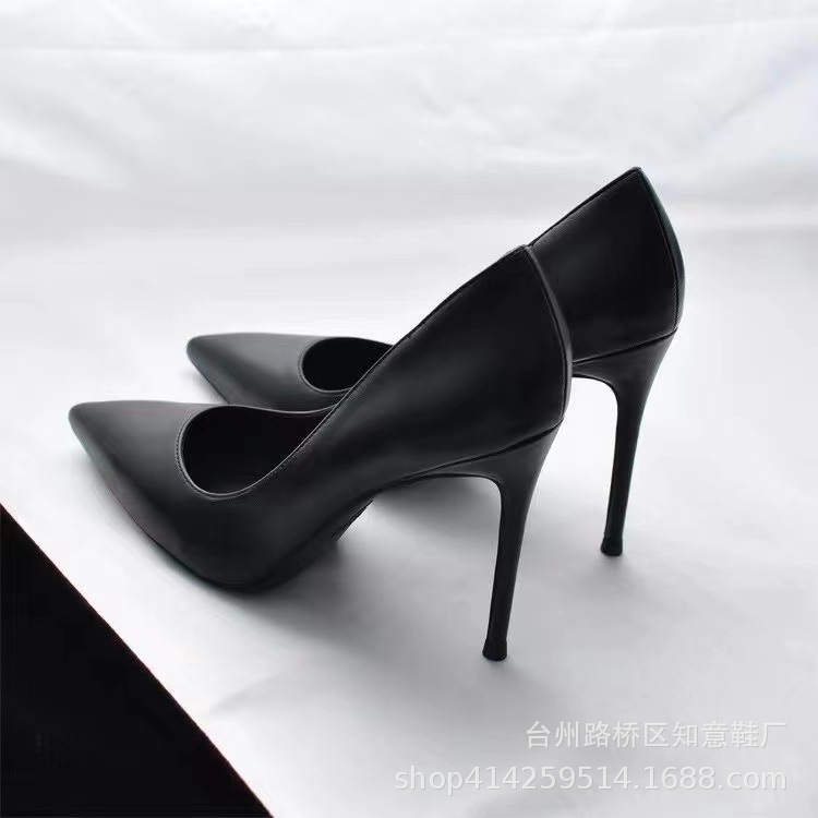 Black high heels women's stiletto 2022 s...