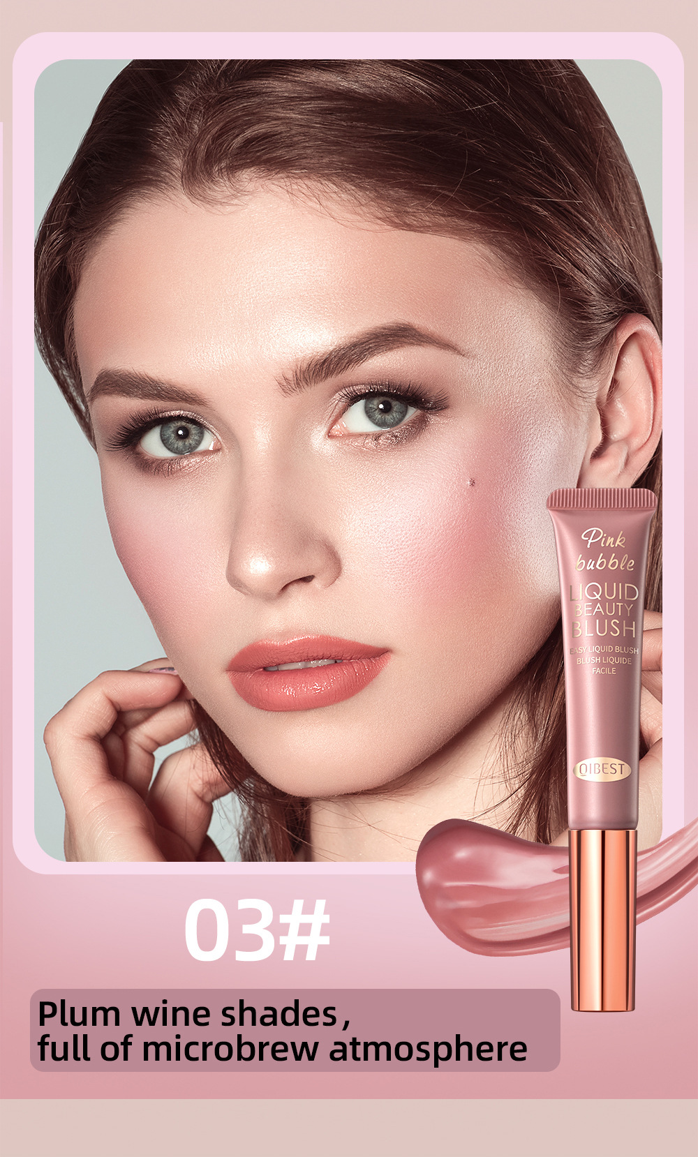 QiBest Hydrating Liquid Blush Multi-functional Makeup Pen, naturally long-lasting makeup, brightens matte and glossy face blush liquid undefined