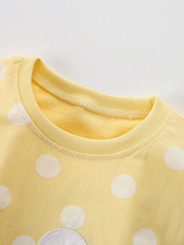 Traje de dos piezas para niñas malwee transfronterizas verano nuevo estilo europeo y americano camiseta de cuello redondo lindo cuello redondo para niños