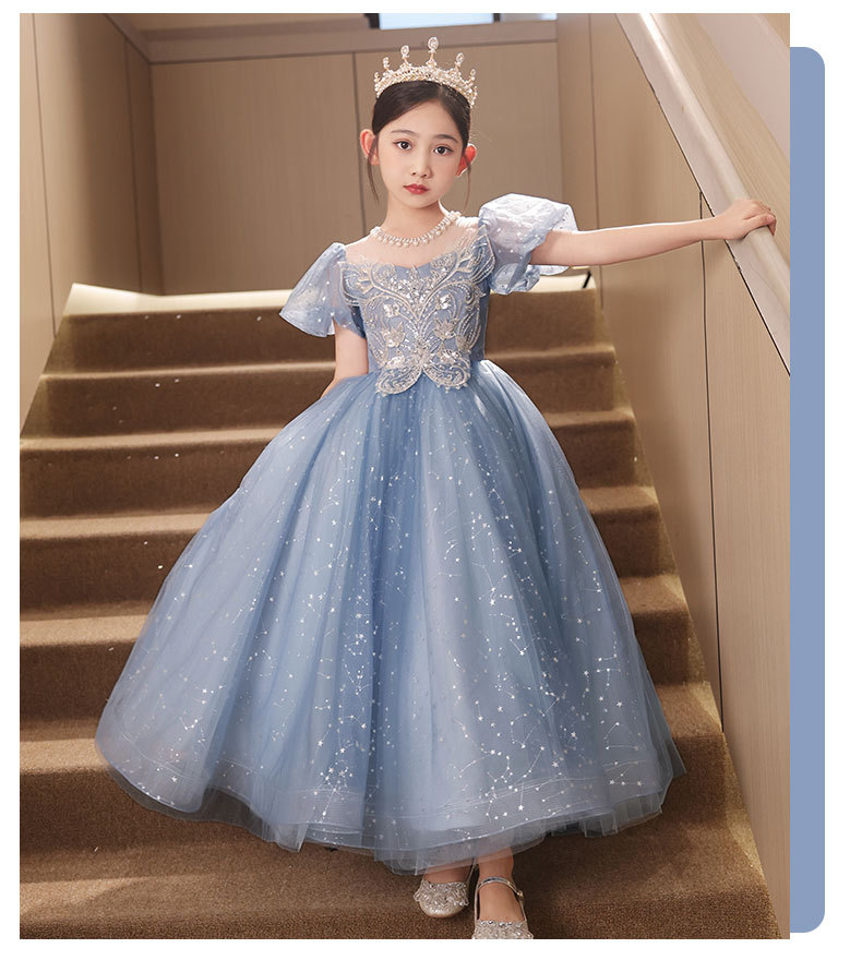 儿童晚礼服女童公主裙轻奢小众高端生日主持人钢琴演奏演出服走秀-阿里巴巴
