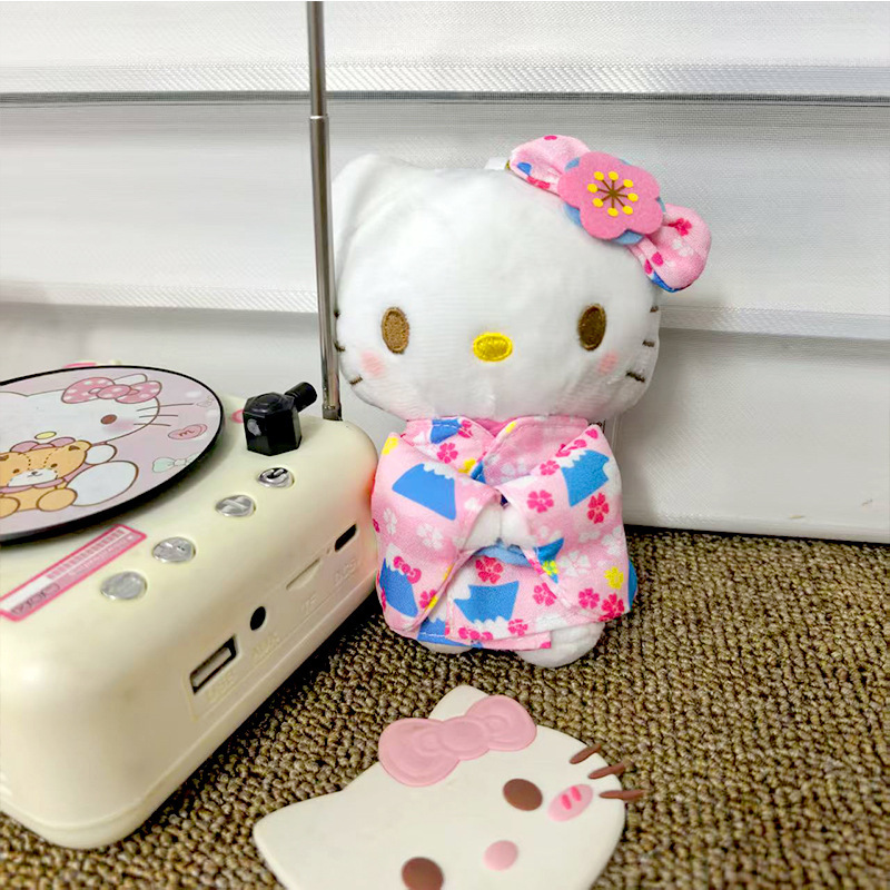 卡通热卖富士山和服KT钥匙扣挂件猫咪公仔女生背包装饰小玩偶批发|undefined