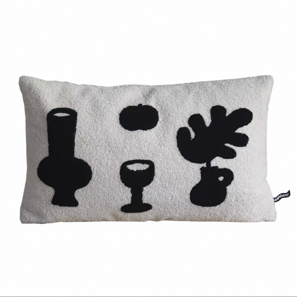 Un estilo medieval nórdico pequeño hermoso animal nocturno gato toalla de industria pesada bordada bordada desmontable almohada de cintura almohada