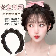 假发发箍女千金公主头盘发神器网红增高颅顶编发扭扭辫古风假发饰