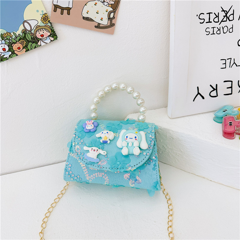Bolsos infantiles, bolsos de moda princesa de perlas, bolsos de cambio de chicas lindas, bolsos de hombro de chicas