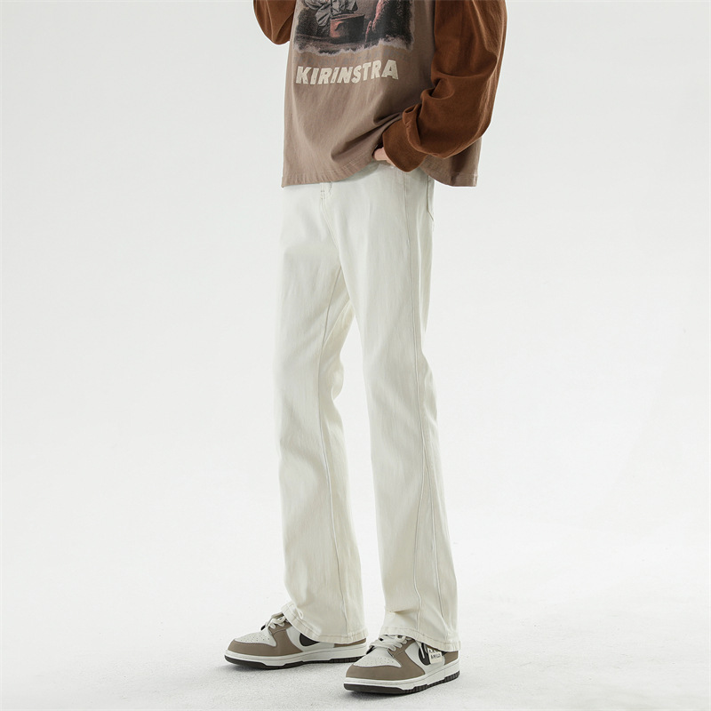 Shanggu Men's Clothing American-Style Flared Jeans Men's Trendy Brand Versatile Loose Long Pants Fleece-Lined Jeans Custom-Made