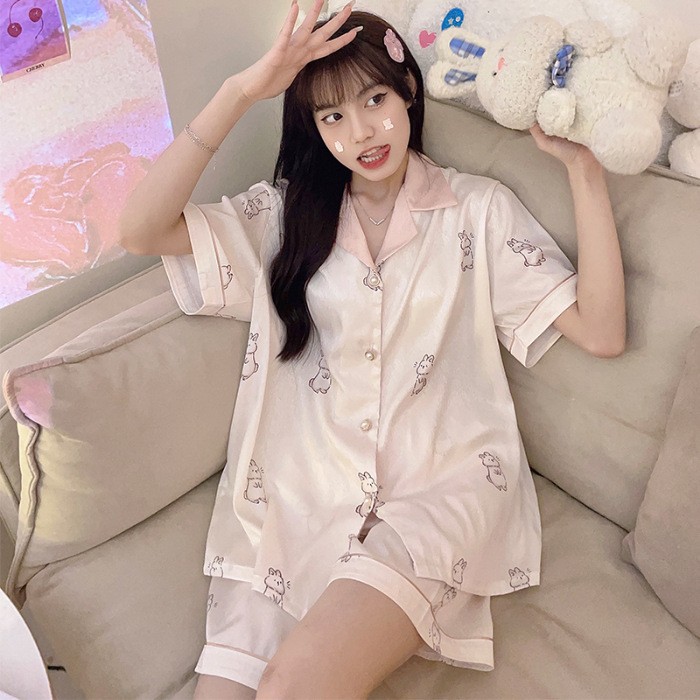 [하이 퀄리티 아이스 실크] 토끼 반팔 반바지