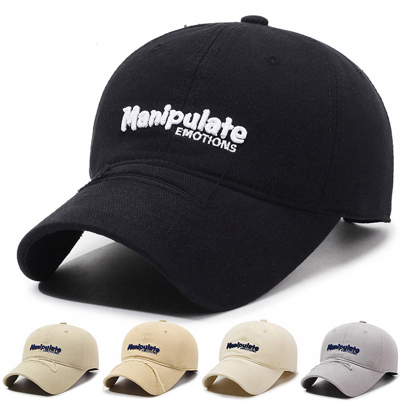 Cappellino da baseball unisex alla moda, stile coreano, con ricamo a lettere, parte superiore morbida, cotone lavato effetto consumato_voghion.com