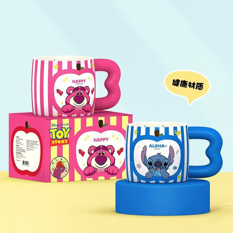 Nuevas tazas creativas personalidad de alto valor de cara regalo de mano taza de desayuno de cerámica de oficina caricatura Mickey taza de agua