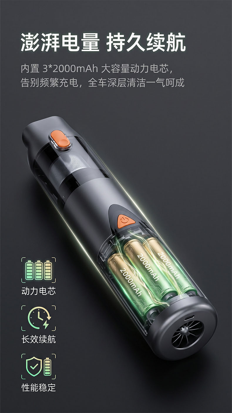Cross-border best-selling car wireless vacuum cleaner, suitable for both home and car use, alloy straight tube, brushless motor, three-speed settings, and powerful suction
