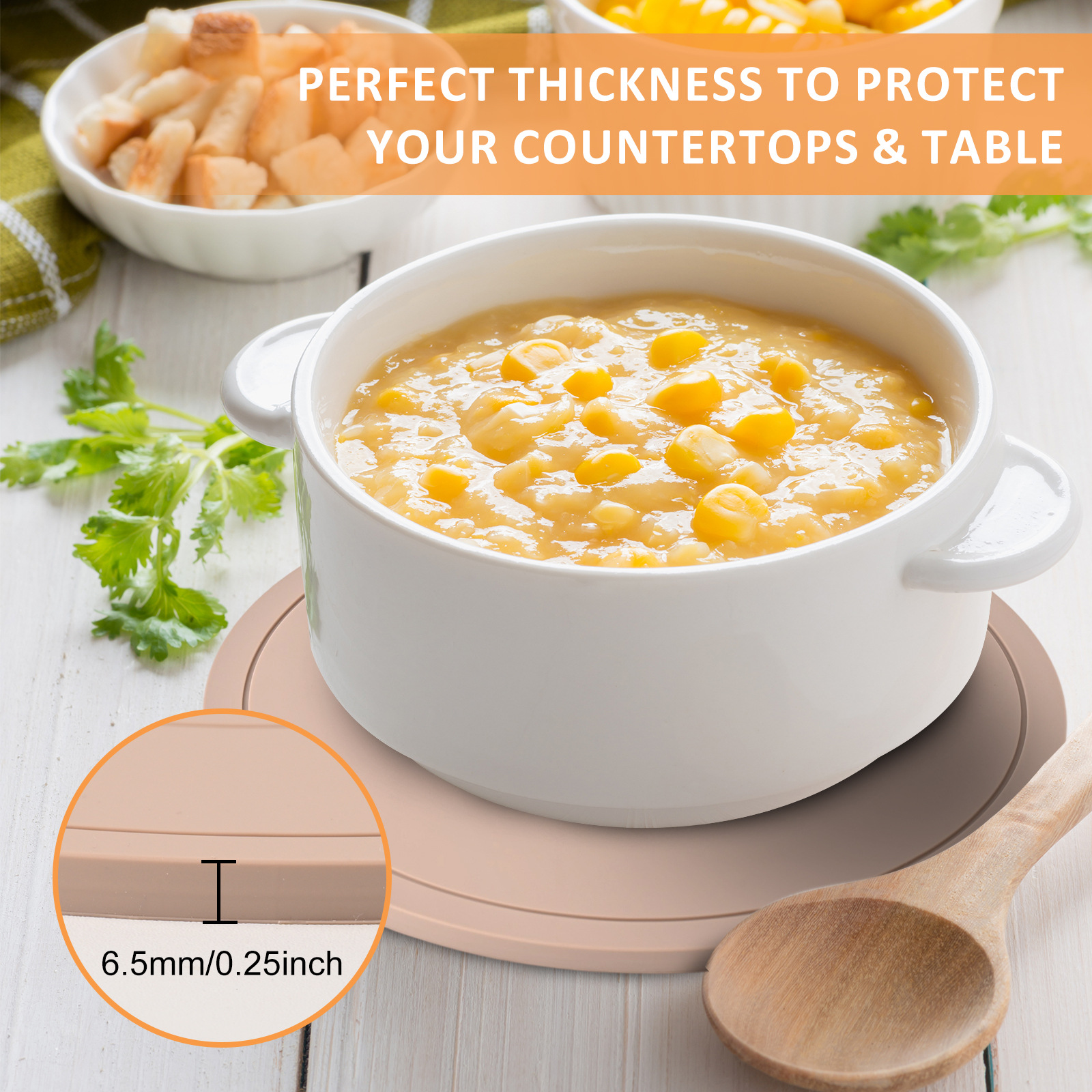 Mantel de silicona práctico, grueso, duradero y fácil de limpiar, mantel aislante del calor, mantel para mesa de comedor, mantel para ollas, mantel de drenaje.