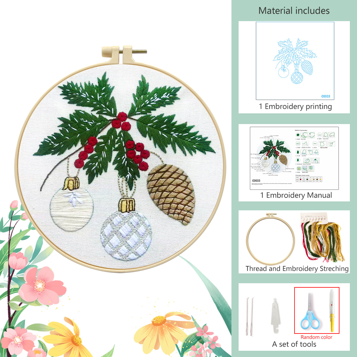 Campana de Navidad - tela de aguja + 20CM de aguja