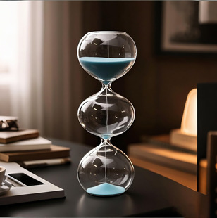 Creative glass hourglass three-layer round ball shape hourglass timer personality Nordic home decoration factory wholesale