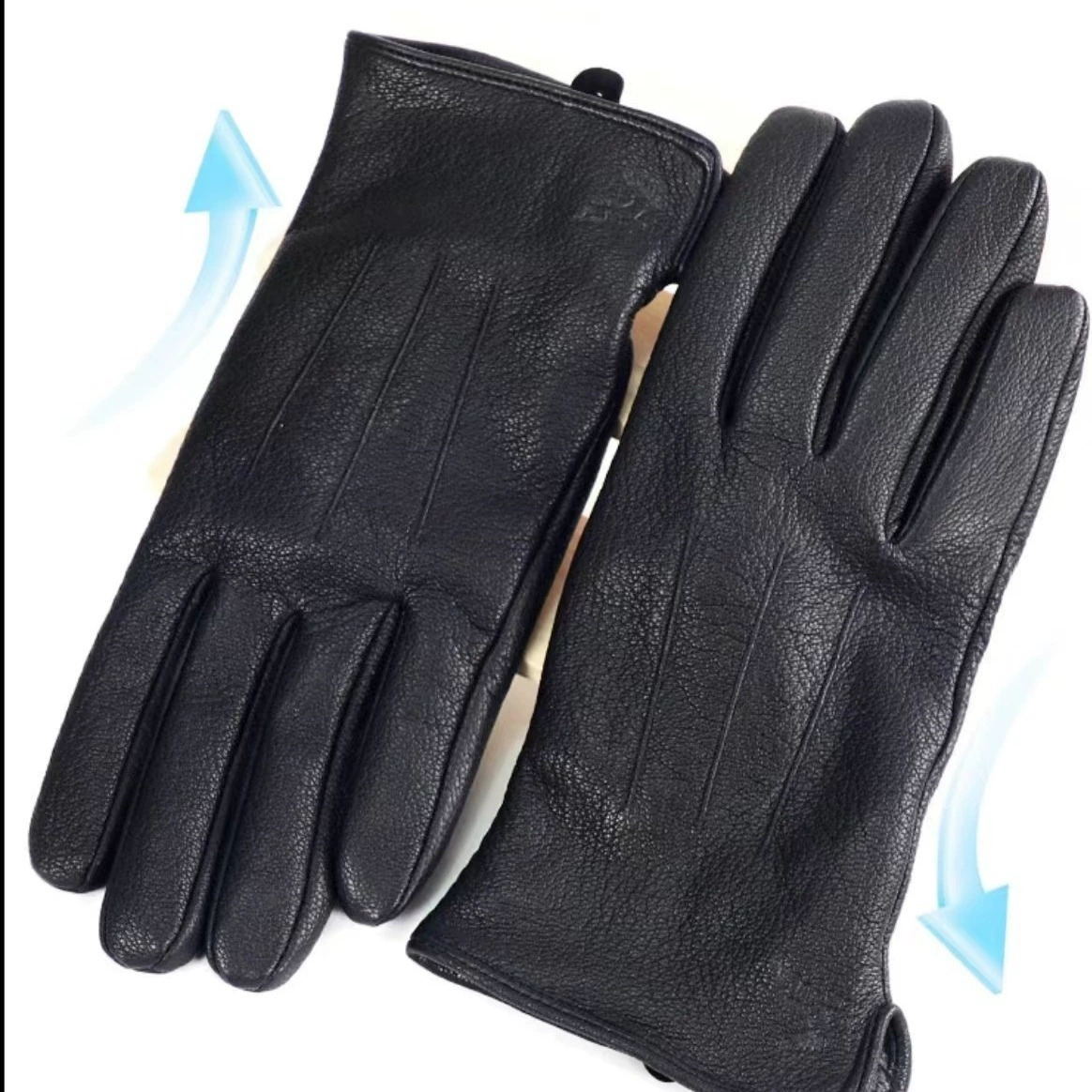 Мужская оленькая кожа указывает на перчатки для езды на открытом воздухе, прочная износостойкая, ветростойкая, теплая и толстая, модная осень и зима вождения