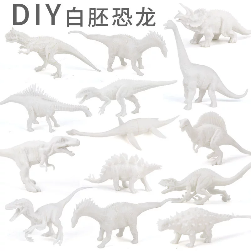 Цветной белый эмбрион «сделай сам», набор искусственных моделей, статический пластиковый оверлорд, трицератопс, игрушка, белая модель динозавра