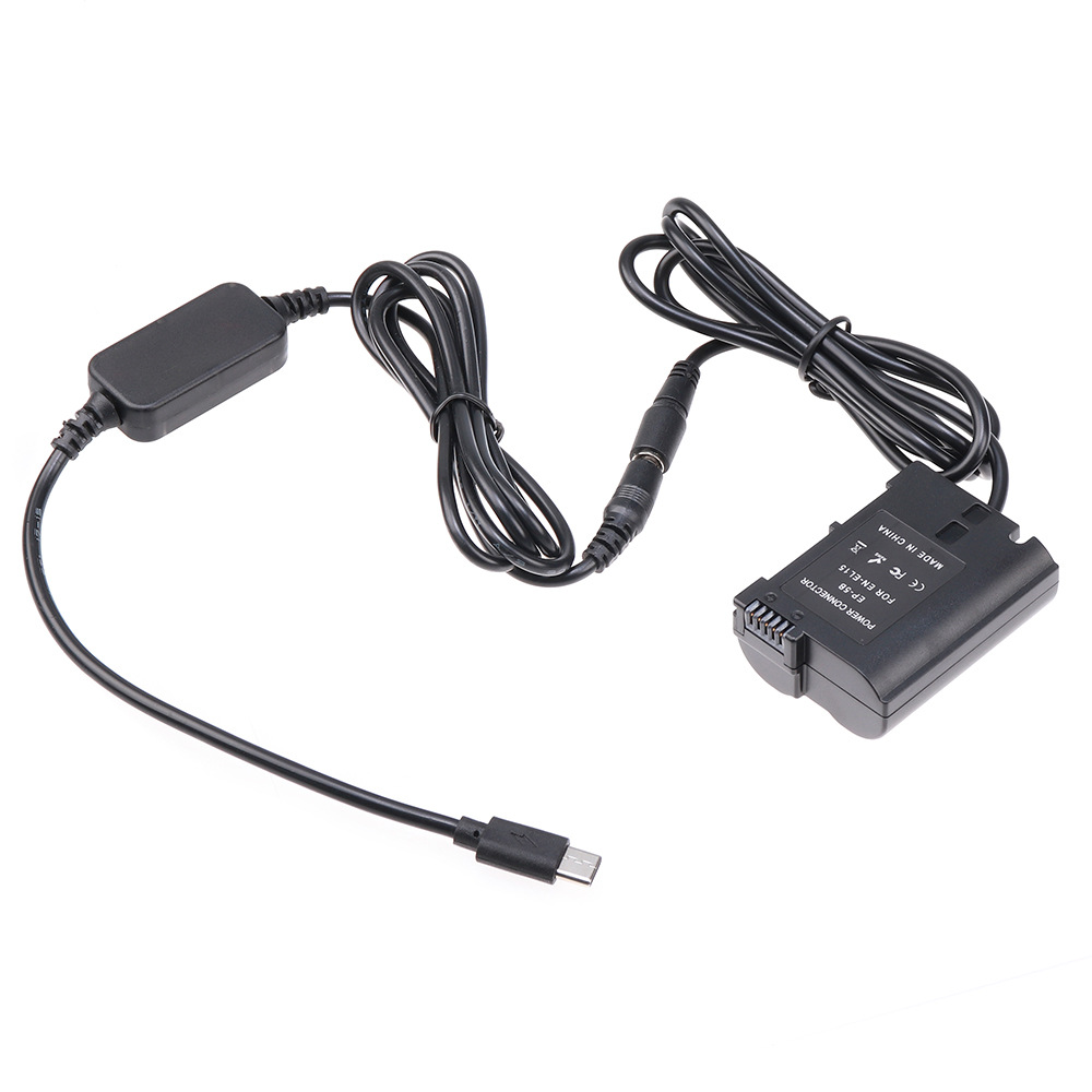 Type-C USB转接EN-EL15假电池电源线适用尼康D810 Z5/6/7 ii D750