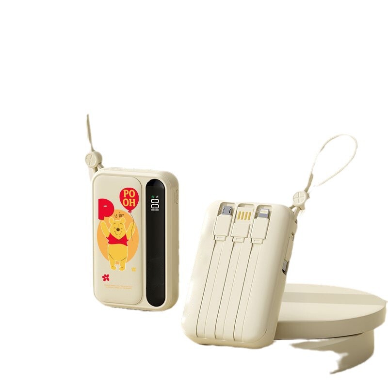 維尼熊いちご熊の新型ミニ充電宝携帯型自帯線アニメ移動電源10000ミリアンペア|undefined