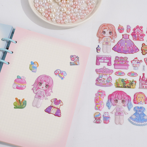 Long three dimensional cartoon sticker