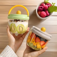 新商品の果物サラダカップの広い口径の漏れ防止シール付きスプーンセット