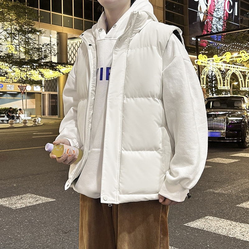 M - 8XL marca de moda chaleco de algodón de plumón hombre americano otoño invierno chaleco de hombro de gran tamaño grueso abrigo de cuello caliente