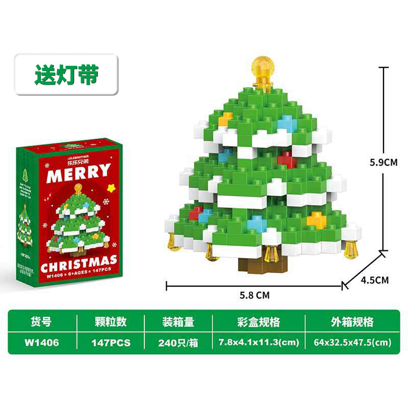 Ventas transfronterizas compatibles bloques de construcción pequeñas partículas ensamblaje muñeco de nieve Navidad alce regalos de Navidad juguetes para niños al por mayor