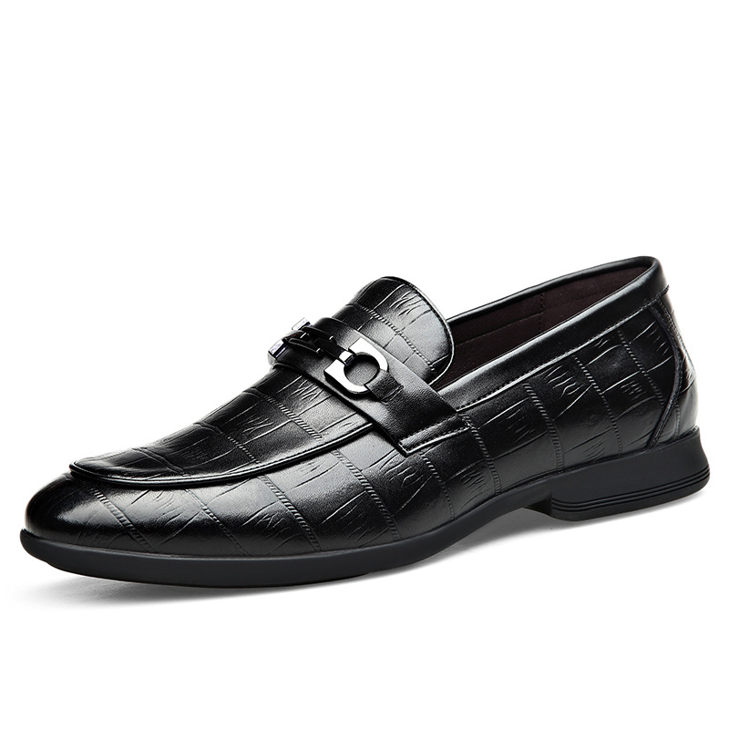 Men's Leather Embossed Half Slippers Formal Casual Slip-ons_voghion.com