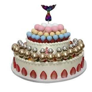 Cake dessert card baking ins style gold ball silver ball plug-in ornaments baking decoration accessories 10 pieces