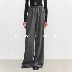 UNICA/春秋舒适_不规则坑条灯芯绒显瘦百搭春秋空气裤女士休闲裤