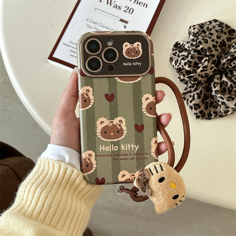 Ins verde raya kt para iphone14 lindo 16ProMax funda para teléfono 13 Apple 15 soporte 16P cordón