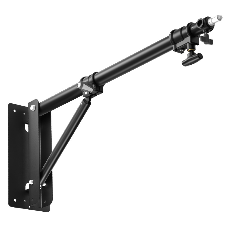 Luz de fotografía de metal completo Soporte de pared Soporte de flash de cine y televisión Soporte de lámpara de pared Cabeza de conversión Accesorios para equipos fotográficos