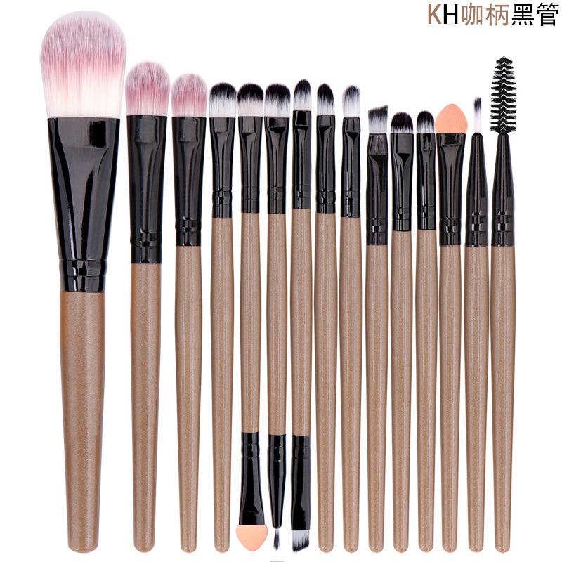 Bangfei 15 pinceles de maquillaje traje de sombra de ojos cepillo de cejas cepillo de pestañas cepillo de labios conjunto completo herramientas de belleza en stock