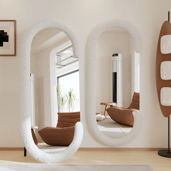 Full-Length Mirror, Floor-Standing Mirror for Home Use, Light Luxury Wall-Mounted Mirror, Can Be Hung or Stood, Ins-Style Fitting Mirror, Floor-Standing, Movable