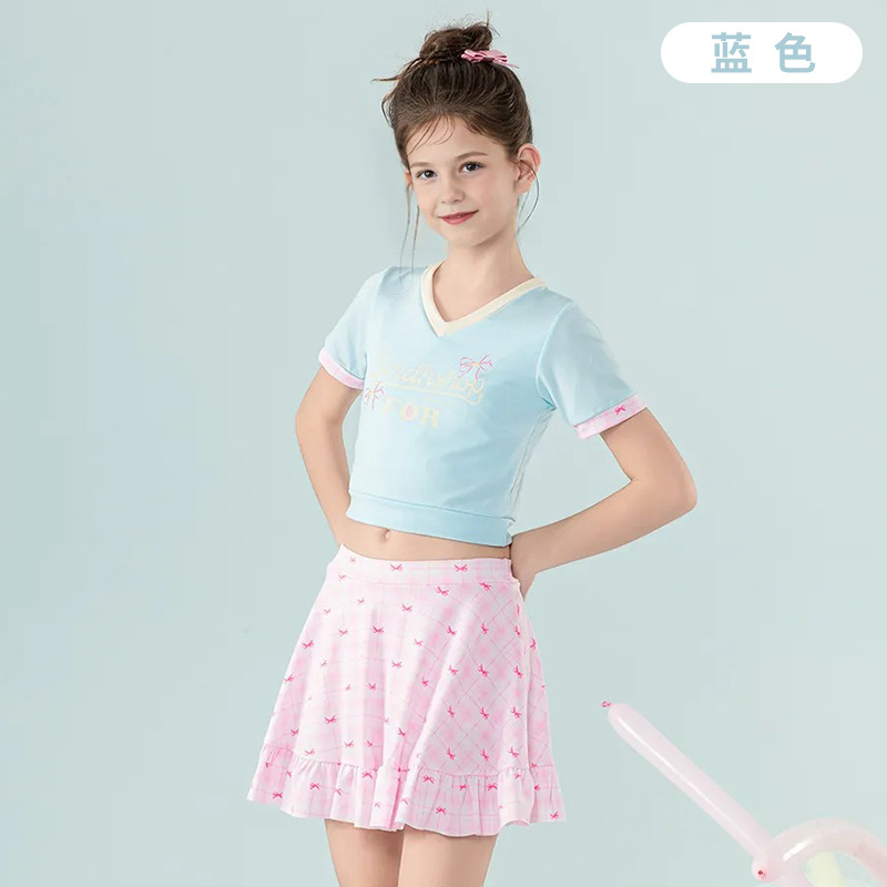 [Traje de baño de niña grande y niña Liquidación con pérdidas] Traje de baño para niños, falda de una pieza, traje de baño de estilo occidental lindo dividido