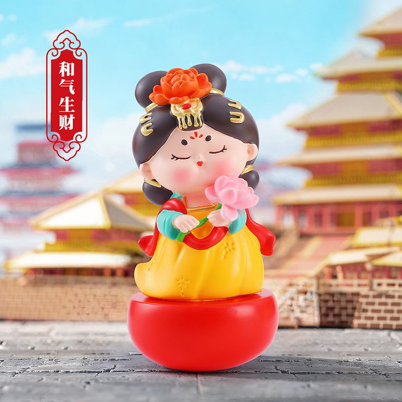 新款国风古典唐宫赋不倒翁小姐姐小号摆件创意桌面摆件送朋友礼物|undefined