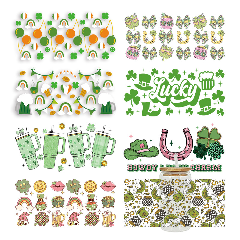 UV转印贴玻璃杯水晶标水晶贴跨境专供16oz琉璃杯专用贴23cmX11cm