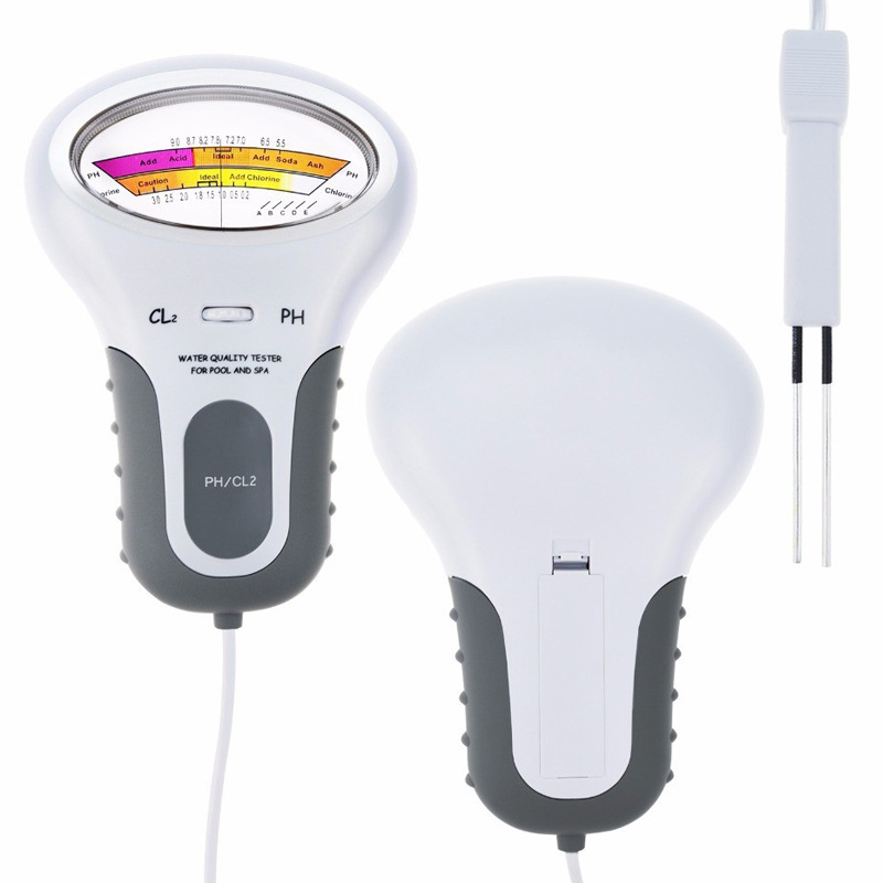 余氯检测仪双针探游泳池SPA总氯PH值二合一ABS便携式笔水质分析仪
