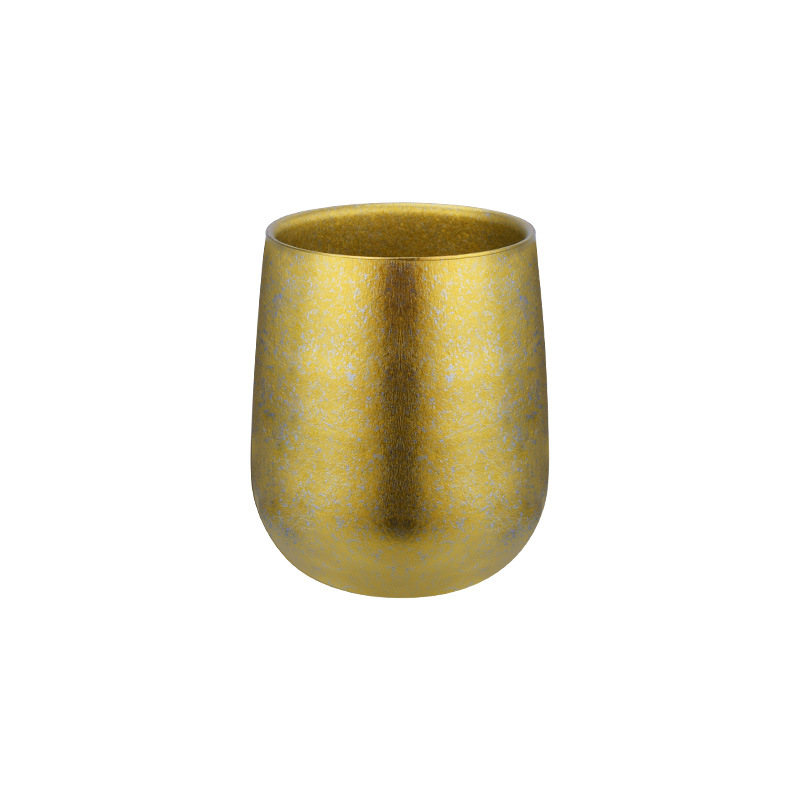 Taza de agua de titanio puro hogar doble capa de cristal de hielo taza de té al aire libre con tapa traje caja de regalo Luz de lujo leche café ganso taza de huevo