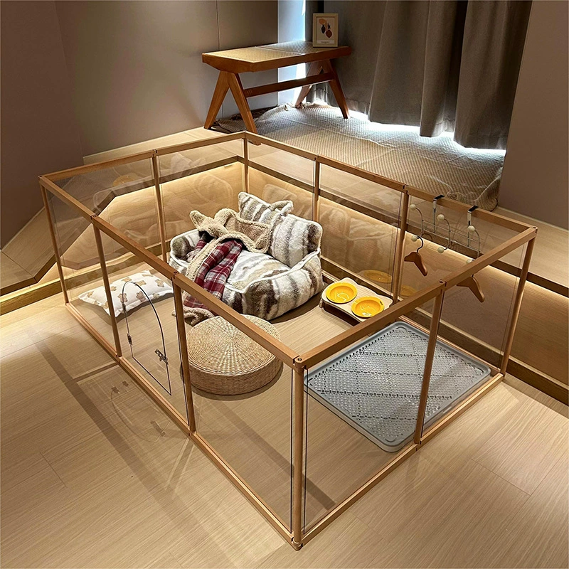 Забор для собак из массива дерева, разделительный, для маленьких собак, специальный, прозрачный, для дома, с возможностью соединения секций.