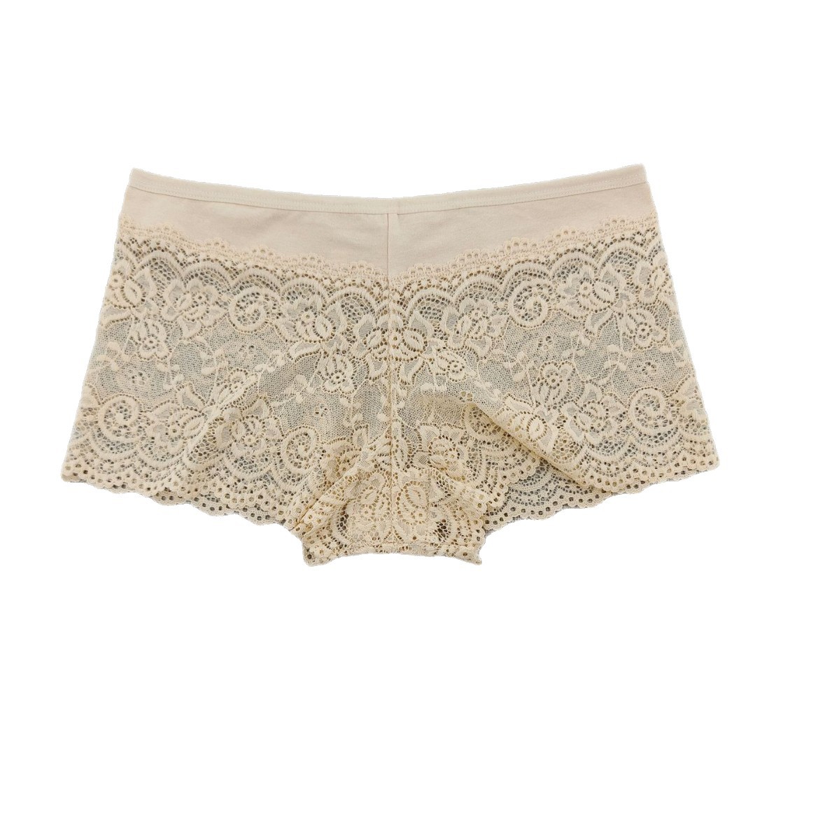 Verano sexy encaje damas cintura P sin marcas transpirables anti-drift encaje ángulo plano pantalones íntimas de seguridad al por mayor transfronterizas